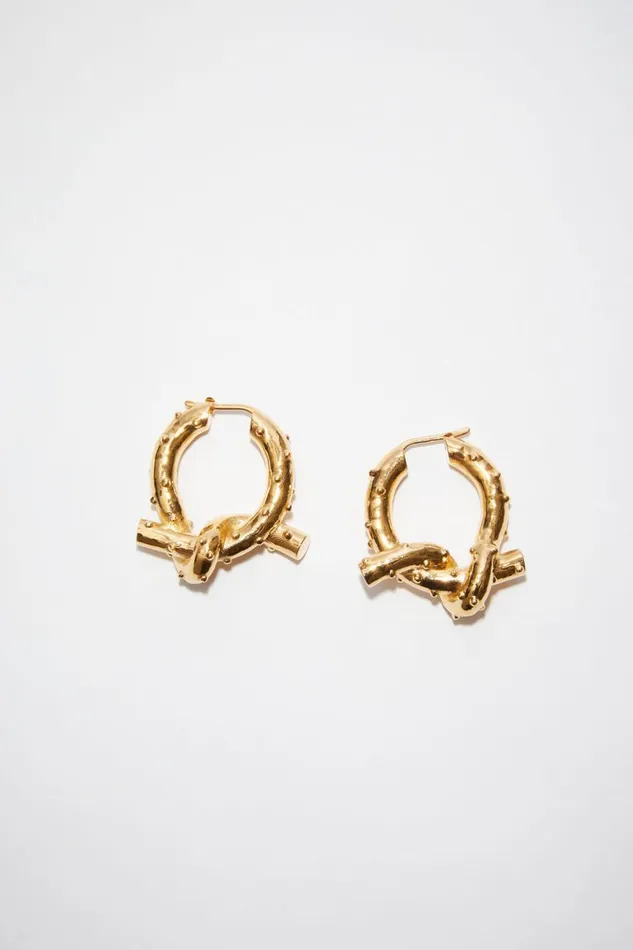 Men Knot Earrings Gold Acne Studios Jewellery