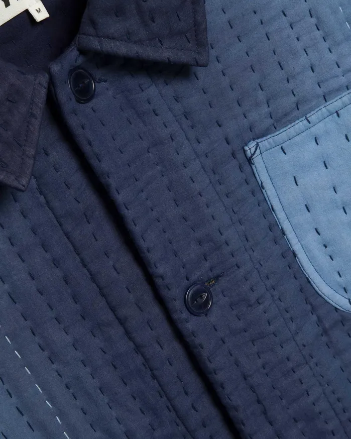 Men Labour Chore Quilted Jacket Blue YMC Outerwear