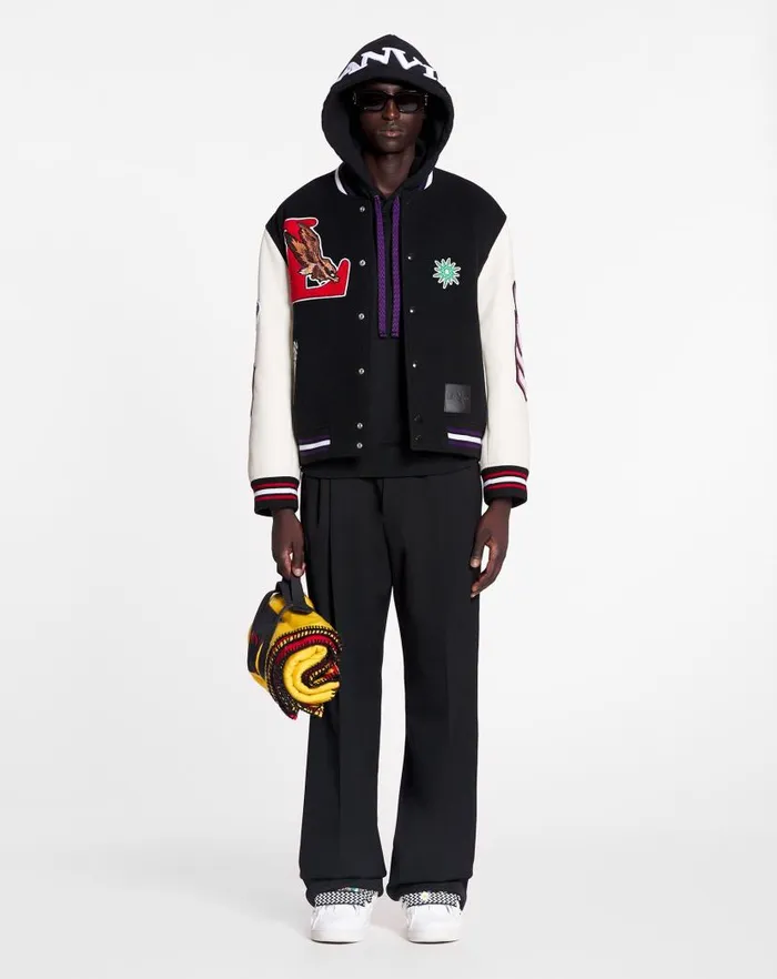 Men Lanvin Coats and Jackets Lanvin X Future Varsity Jacket Black Men Lanvin Coats and Jackets Lanvin X Future Varsity Jacket Black