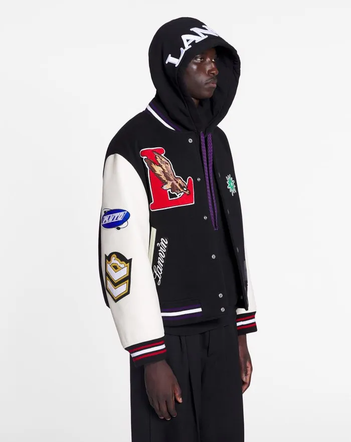 Men Lanvin Coats and Jackets Lanvin X Future Varsity Jacket Black Men Lanvin Coats and Jackets Lanvin X Future Varsity Jacket Black