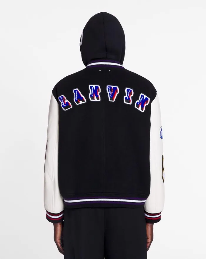 Men Lanvin Coats and Jackets Lanvin X Future Varsity Jacket Black Men Lanvin Coats and Jackets Lanvin X Future Varsity Jacket Black