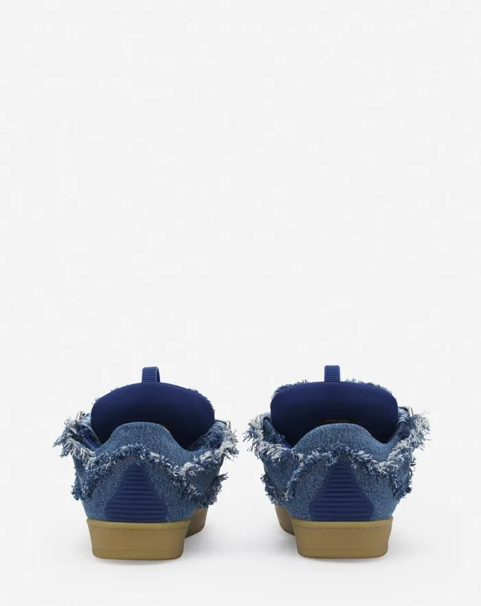 Men Lanvin Curb Curb Sneakers In Denim Denim Blue Men Lanvin Curb Curb Sneakers In Denim Denim Blue