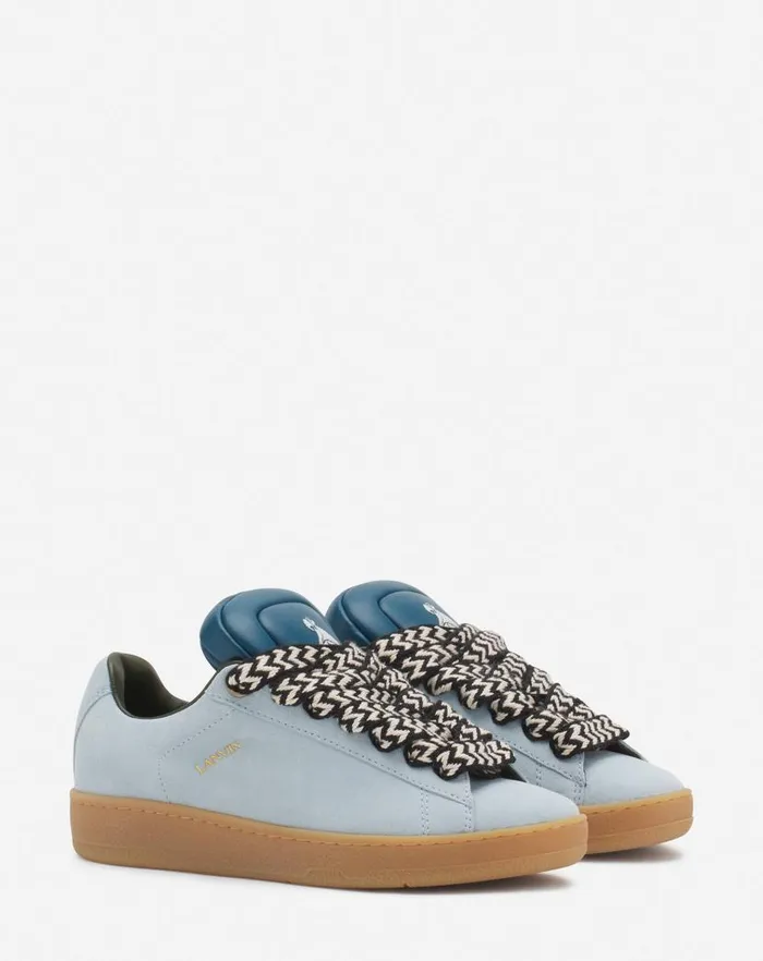 Men Lanvin Curb Lite Lanvin X Future Hyper Curb Sneakers In Leather And Suede For Men Bluedark Blue Men Lanvin Curb Lite Lanvin X Future Hyper Curb Sneakers In Leather And Suede For Men Bluedark Blue