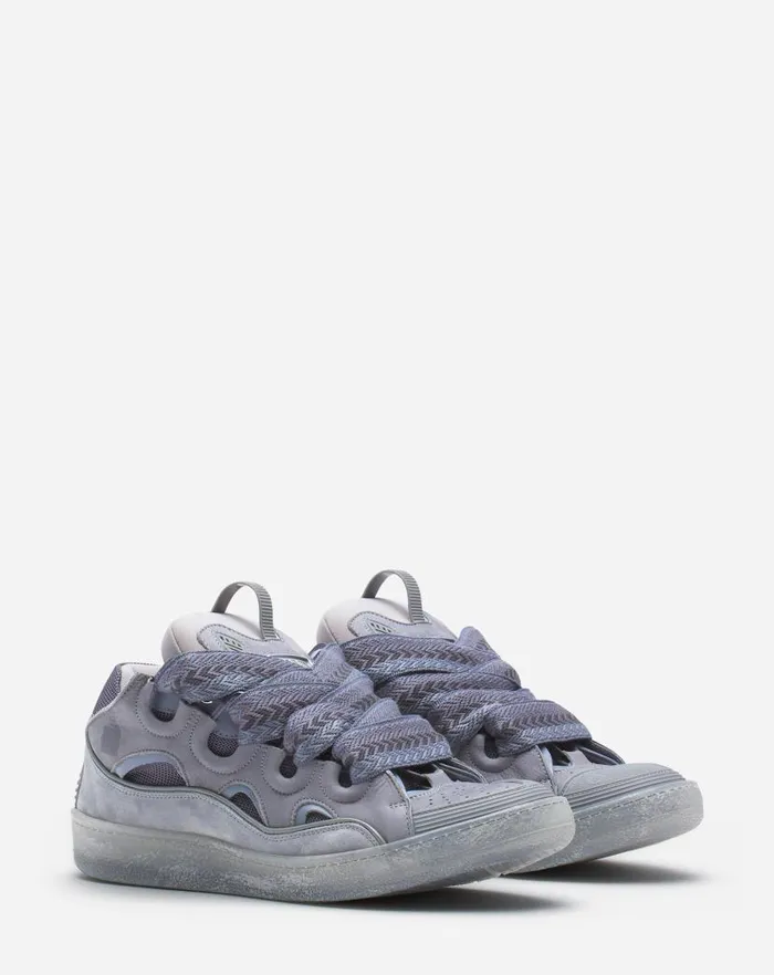 Men Lanvin Sneakers Leather Curb Sneakers Light Grey Men Lanvin Sneakers Leather Curb Sneakers Light Grey