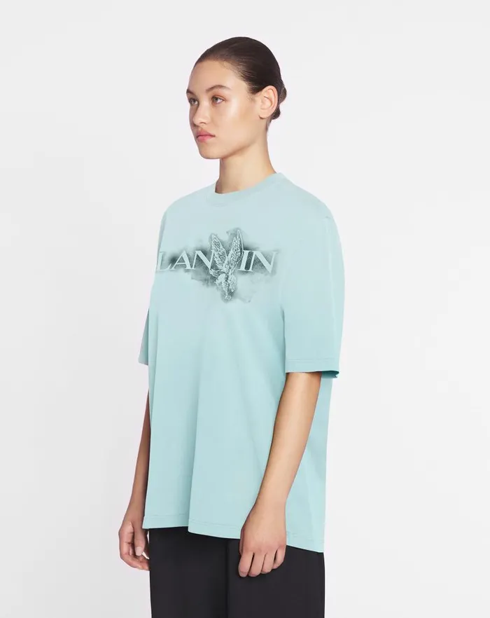 Men Lanvin Tshirts and Polos Lanvin X Future Classic Eagle Print Tshirt Lanvin Blue