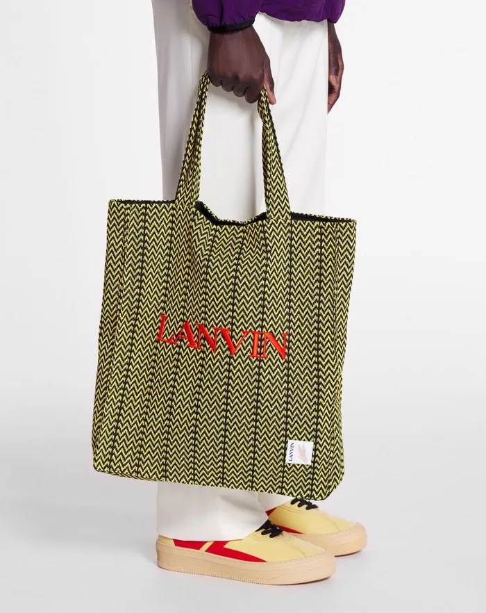 Men Lanvin Tote Bags Lanvin X Future Curb Cotton Tote Bag Blackcorn Men Lanvin Tote Bags Lanvin X Future Curb Cotton Tote Bag Blackcorn