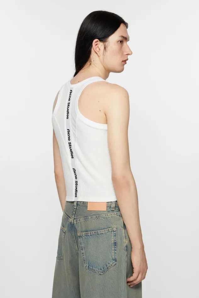 Men Logo Tank Top Optic White Acne Studios Tshirts