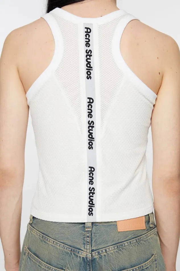 Men Logo Tank Top Optic White Acne Studios Tshirts