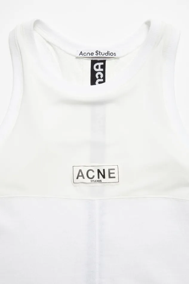 Men Logo Tank Top Optic White Acne Studios Tshirts