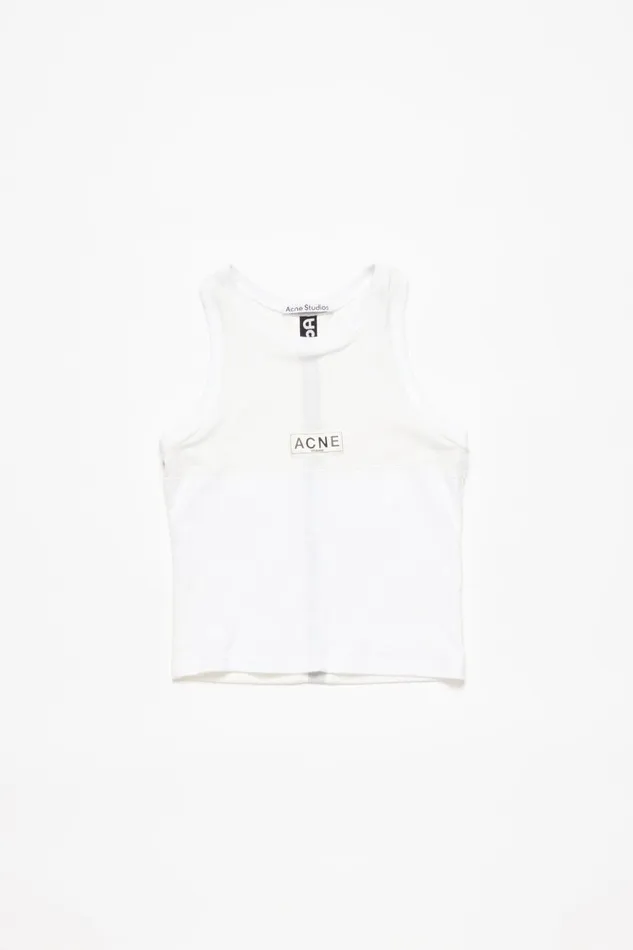 Men Logo Tank Top Optic White Acne Studios Tshirts