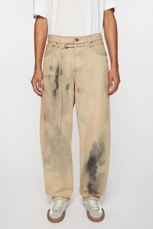 Men Loose Fit Jeans 8211 1991 Toj Beigeblack Acne Studios Jeans