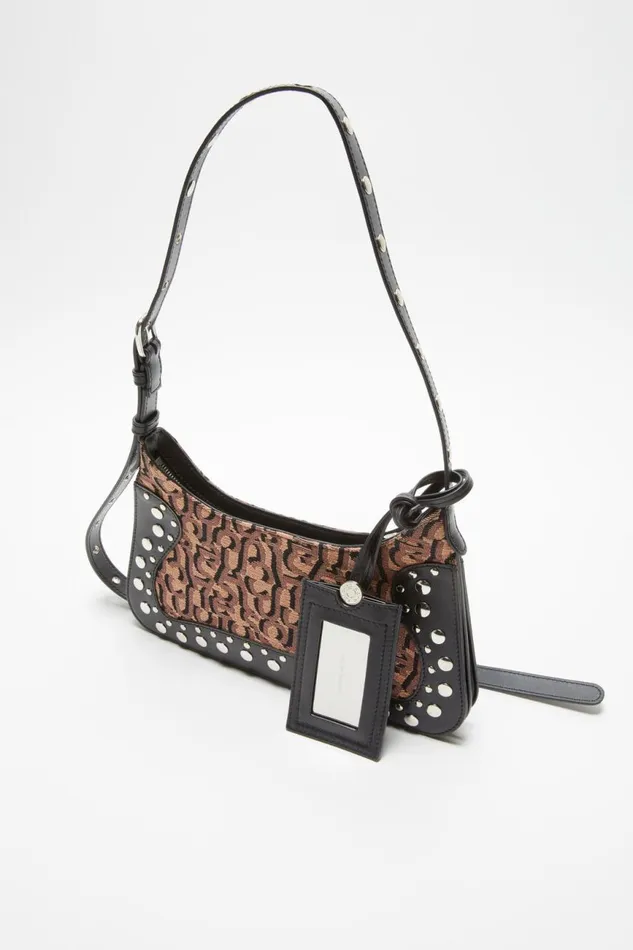 Men Monogram Platt Mini Shoulder Bag Pinkblack Acne Studios Bags