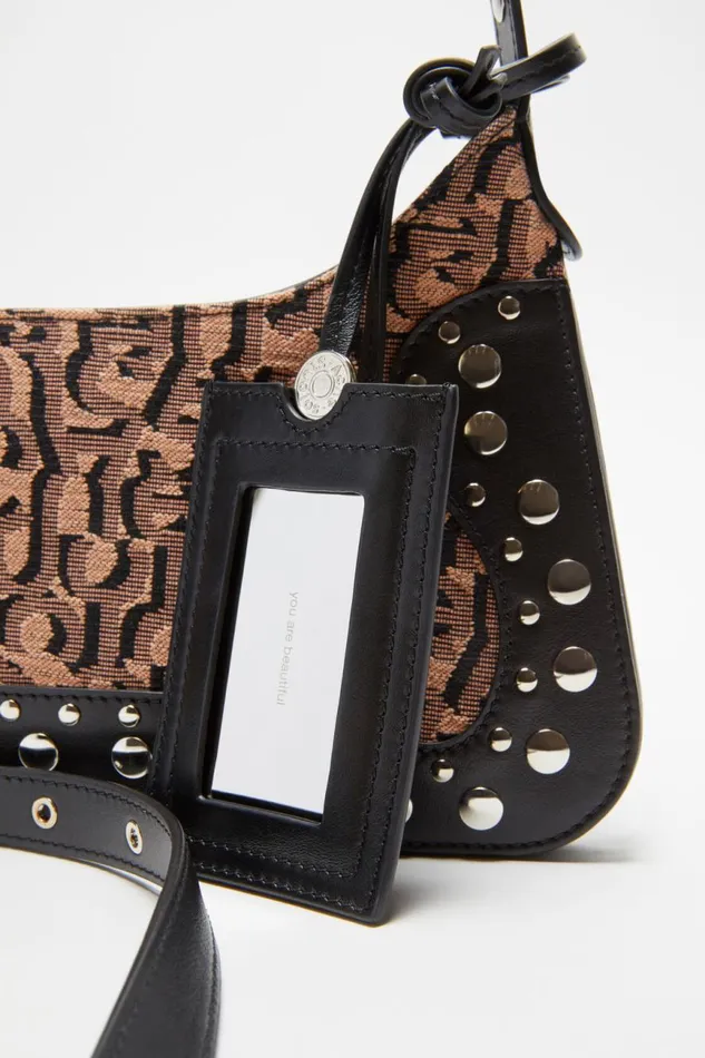 Men Monogram Platt Mini Shoulder Bag Pinkblack Acne Studios Bags