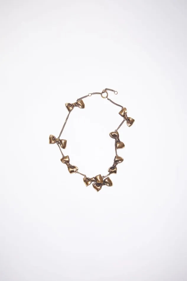 Men Multi Bow Necklace Antique Gold Acne Studios Jewellery