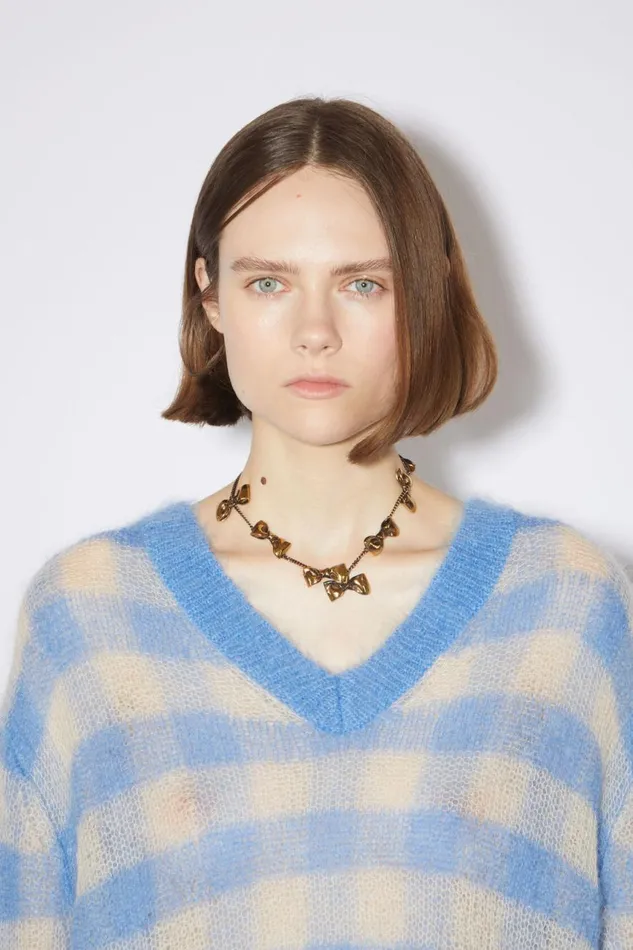 Men Multi Bow Necklace Antique Gold Acne Studios Jewellery