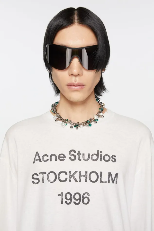 Men Multi Charm Necklace Silvergreen Acne Studios Jewellery