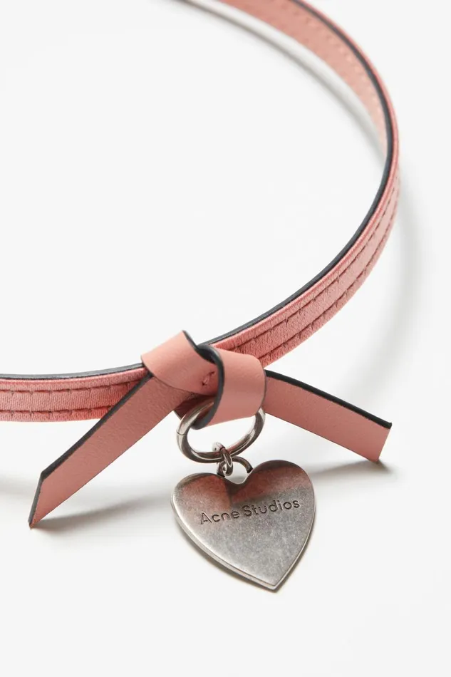 Men Musubi Charm Necklace Salmon Pink Acne Studios Jewellery