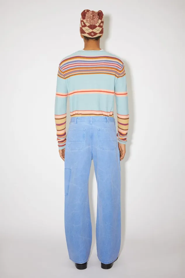 Men Patch Canvas Trousers Powder Blue Acne Studios Trousers
