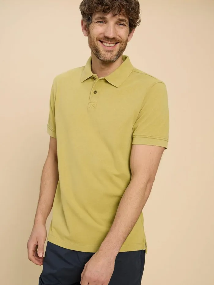 Men POLO SHIRTS White Stuff Utility Polo Bright Green