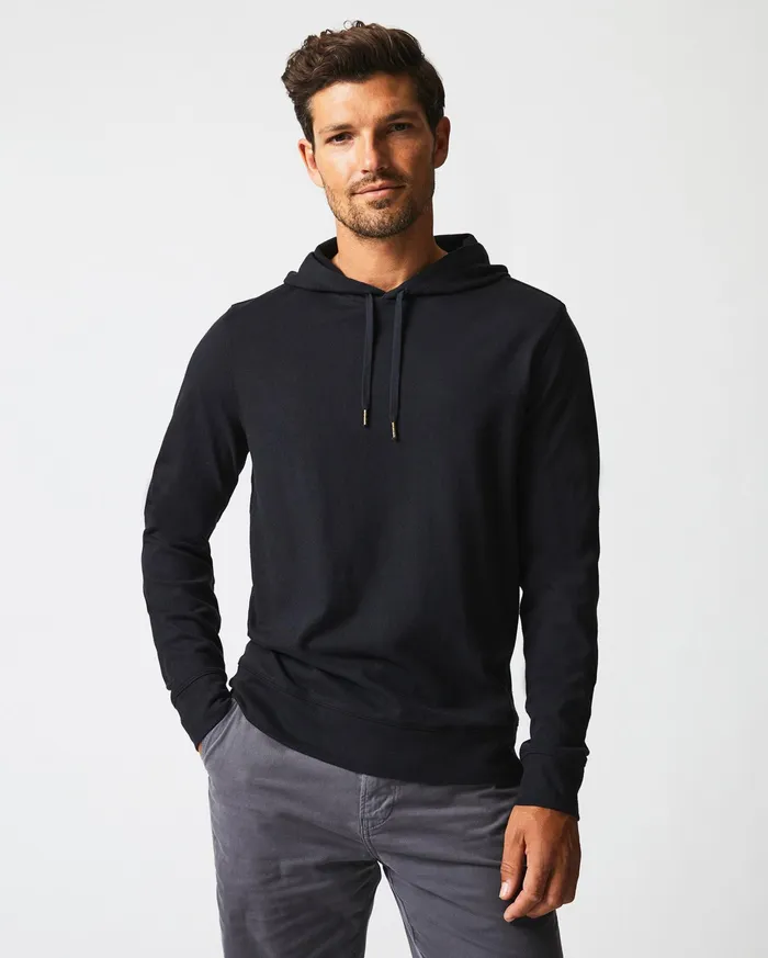 Men Practice Hoodie Black Billy Reid Sweaters and Sweatshirts