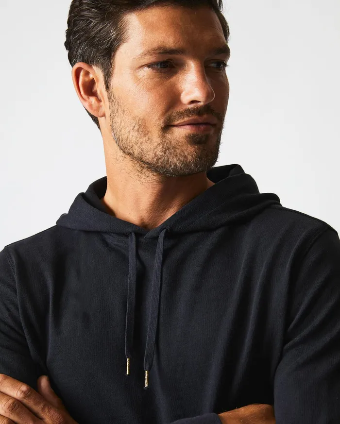 Men Practice Hoodie Black Billy Reid Sweaters and Sweatshirts