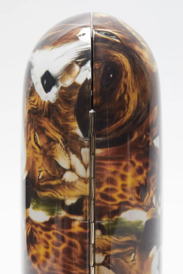 Men Print Clutch Bag Cognac Brown Multi Acne Studios Bags