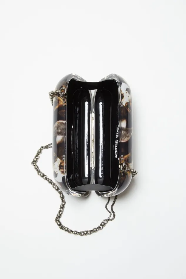 Men Print Clutch Bag Cognac Brown Multi Acne Studios Bags