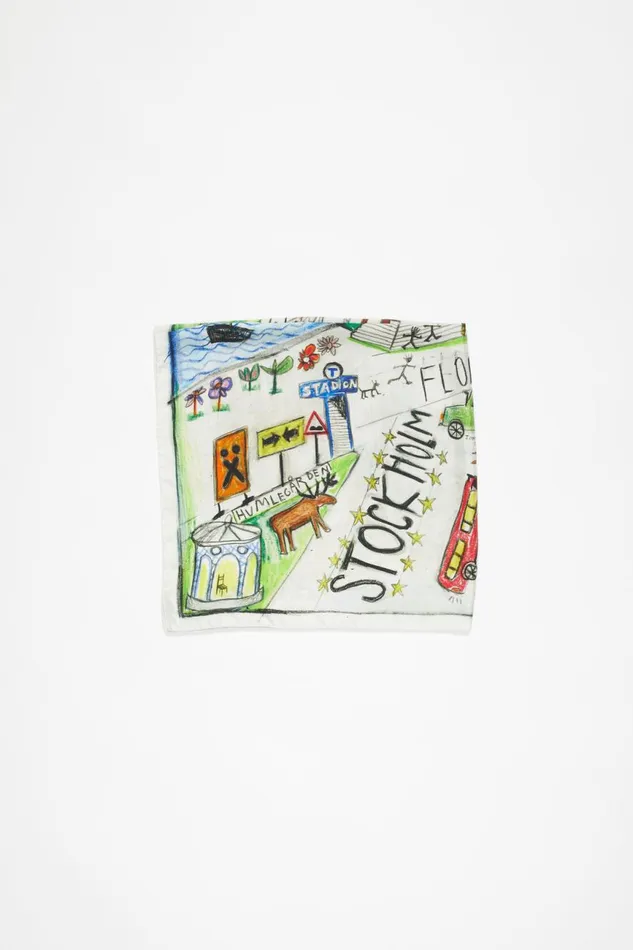 Men Print Silk Scarf Multicolor Acne Studios Scarves