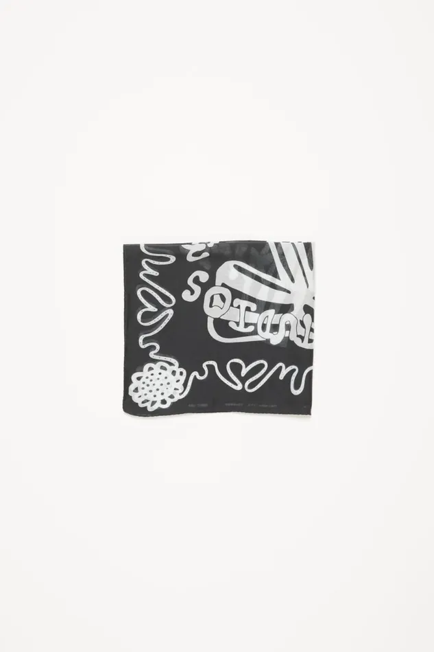 Men Printed Square Scarf Blackwhite Acne Studios Scarves