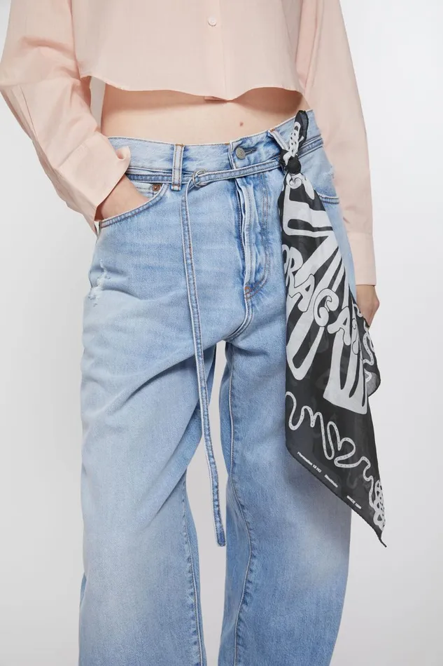Men Printed Square Scarf Blackwhite Acne Studios Scarves