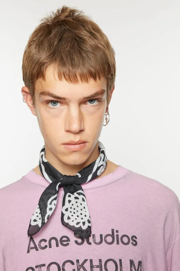 Men Printed Square Scarf Blackwhite Acne Studios Scarves