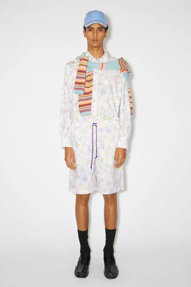 Men Printed Swim Shorts Pale Pinkmulti Acne Studios Shorts