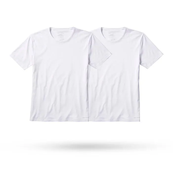 Men Ready For Everything Supersoft Crew Neck Undershirt White Shirt 2 Pack Pair Of Thieves Crew Necks