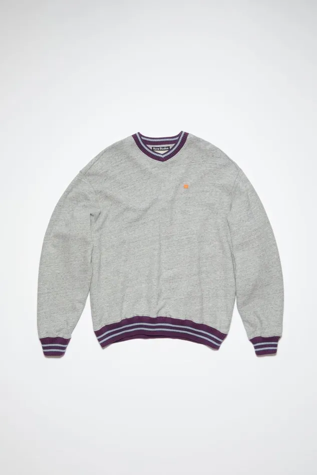 Men Relaxed Fit Jumper Marble Grey Melange Acne Studios Sweatshirts