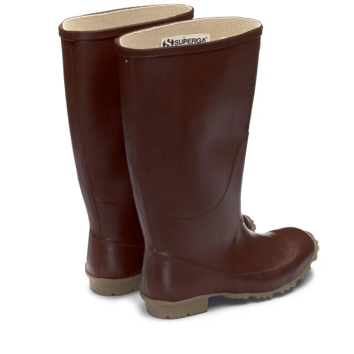 Men Rubber Boots Unisex 7266GINOCCHIO PADUS High Cut BROWN Superga Gumboots