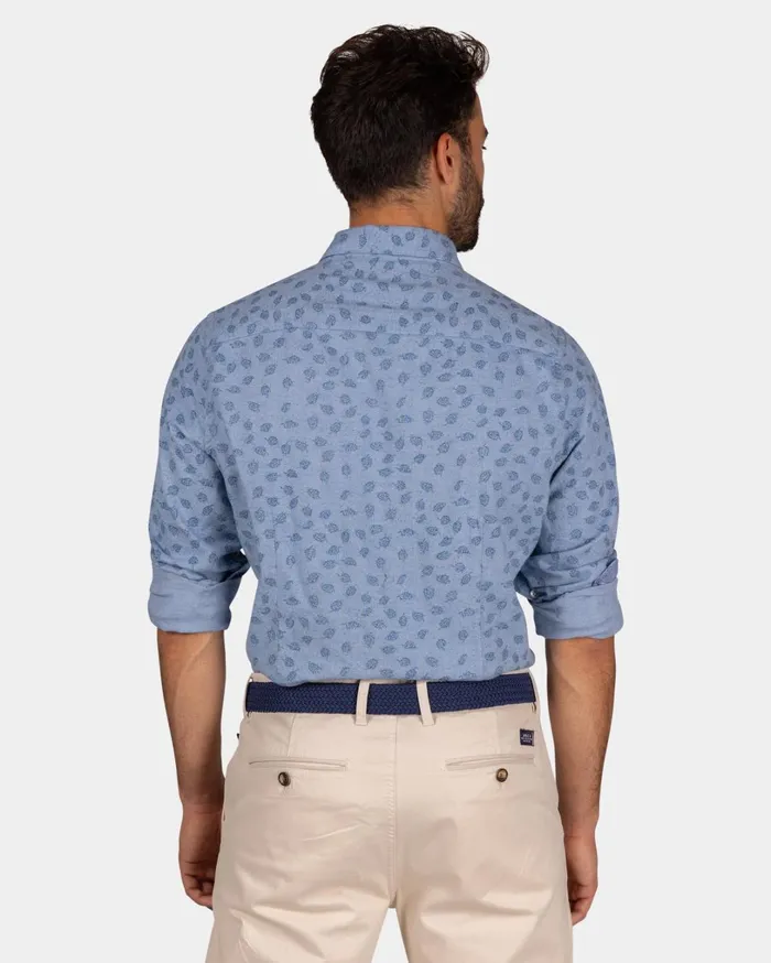 Men Shirts NZA New Zealand Auckland Light Blue Flannel Shirt With Leaf Print 8211 Lightblue Men Shirts NZA New Zealand Auckland Light Blue Flannel Shirt With Leaf Print 8211 Lightblue
