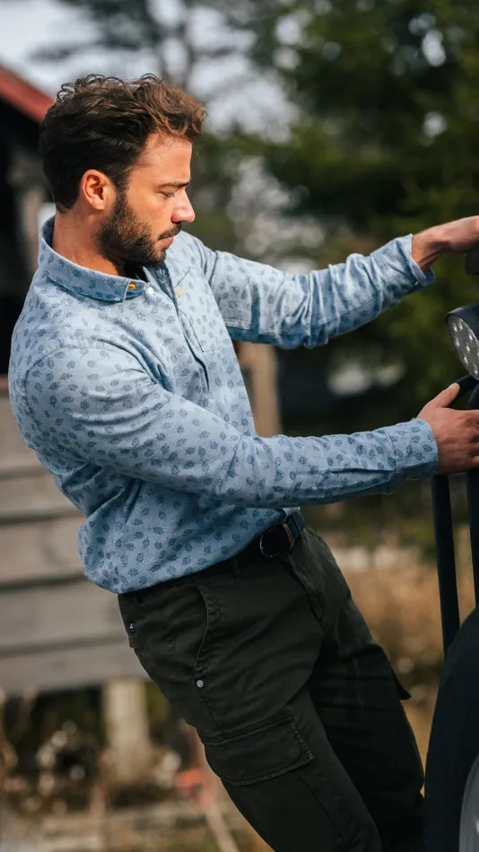 Men Shirts NZA New Zealand Auckland Light Blue Flannel Shirt With Leaf Print 8211 Lightblue Men Shirts NZA New Zealand Auckland Light Blue Flannel Shirt With Leaf Print 8211 Lightblue