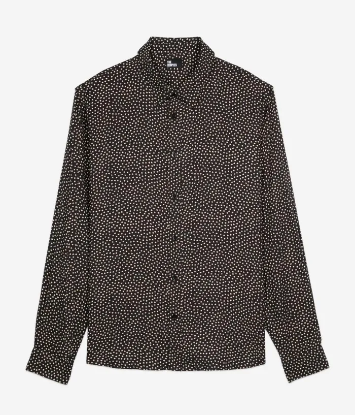 Men Shirts THE KOOPLES Black And White Hearts Printed Shirt Men Shirts THE KOOPLES Black And White Hearts Printed Shirt