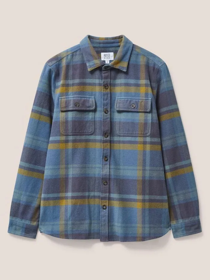 Men SHIRTS White Stuff Darwen Check Woven Overshirt Khaki Green Men SHIRTS White Stuff Darwen Check Woven Overshirt Khaki Green