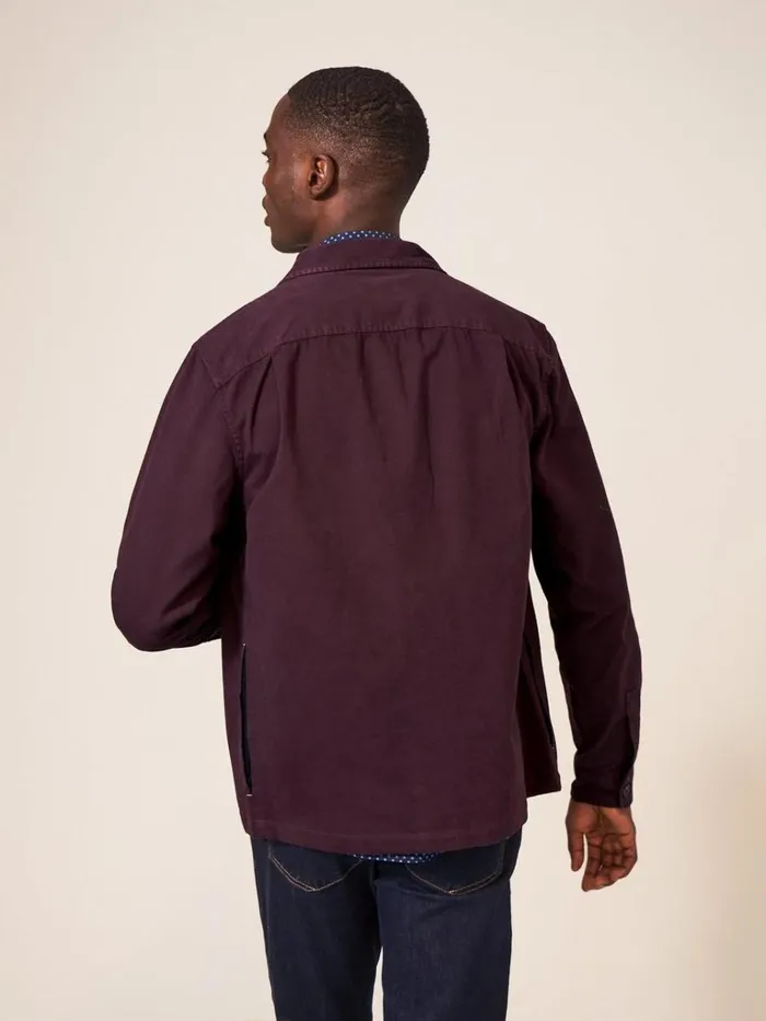 Men SHIRTS White Stuff Everade Shacket Dk Plum Men SHIRTS White Stuff Everade Shacket Dk Plum