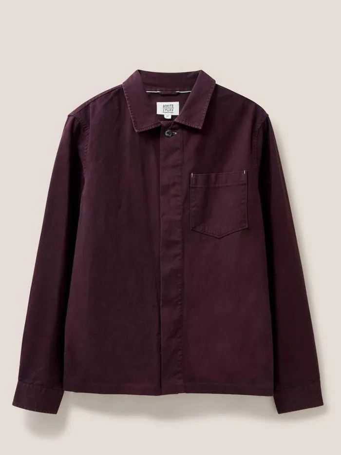 Men SHIRTS White Stuff Everade Shacket Dk Plum Men SHIRTS White Stuff Everade Shacket Dk Plum