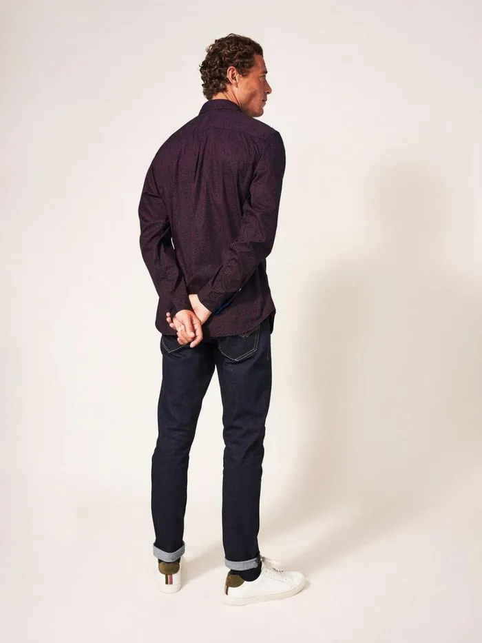 Men SHIRTS White Stuff Party Floral Printed Shirt Mid Plum Men SHIRTS White Stuff Party Floral Printed Shirt Mid Plum