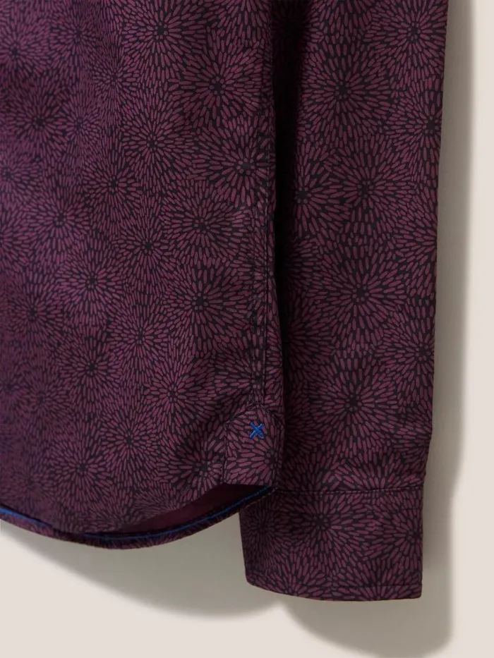 Men SHIRTS White Stuff Party Floral Printed Shirt Mid Plum Men SHIRTS White Stuff Party Floral Printed Shirt Mid Plum