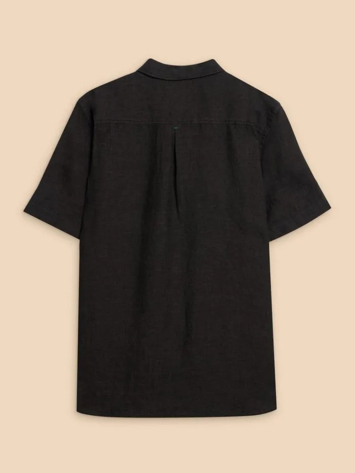 Men SHIRTS White Stuff Pembroke SS Linen Shirt Pure Black Men SHIRTS White Stuff Pembroke SS Linen Shirt Pure Black