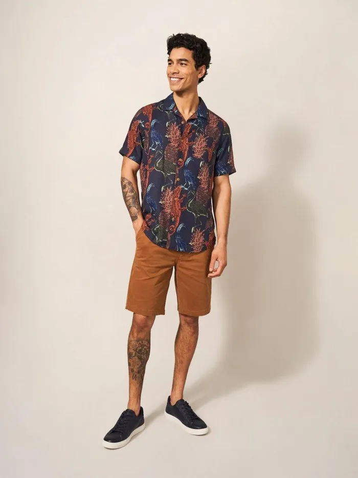 Men SHIRTS White Stuff Safari Printed Shirt Dark Navy Men SHIRTS White Stuff Safari Printed Shirt Dark Navy