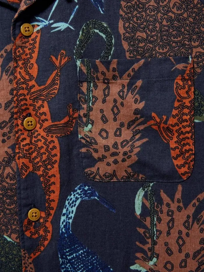 Men SHIRTS White Stuff Safari Printed Shirt Dark Navy Men SHIRTS White Stuff Safari Printed Shirt Dark Navy