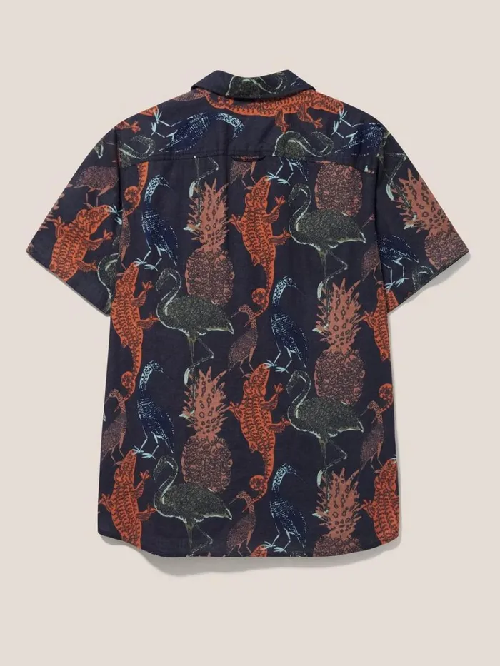 Men SHIRTS White Stuff Safari Printed Shirt Dark Navy Men SHIRTS White Stuff Safari Printed Shirt Dark Navy