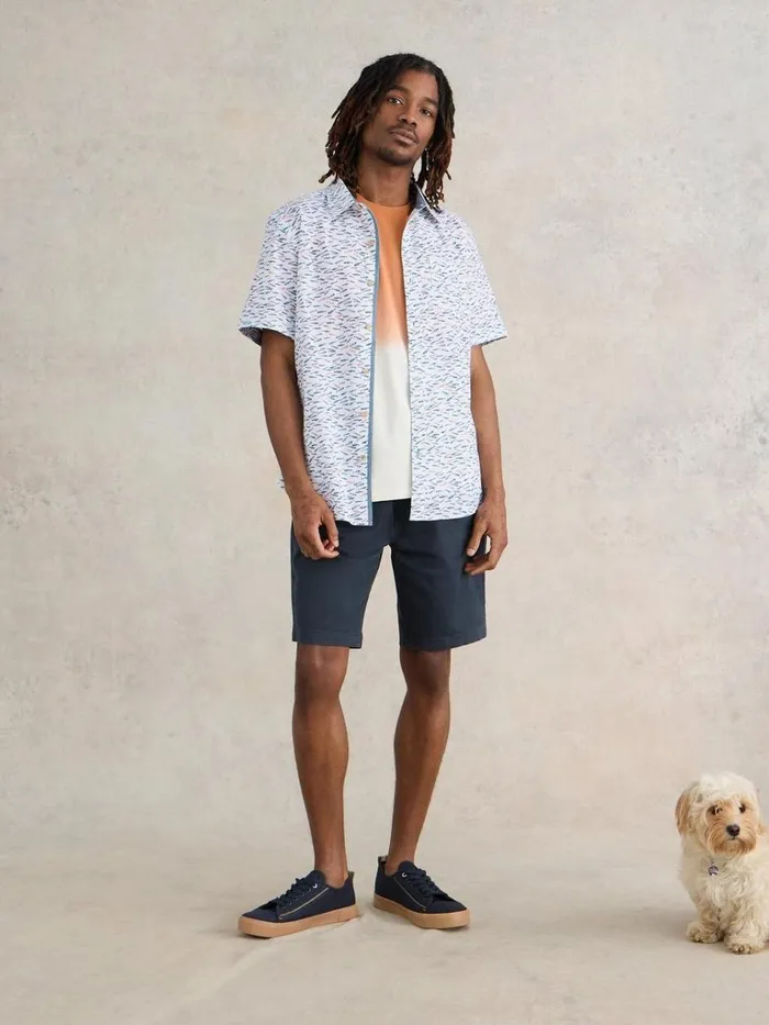 Men SHIRTS White Stuff Shoal Printed Shirt White Multi Men SHIRTS White Stuff Shoal Printed Shirt White Multi