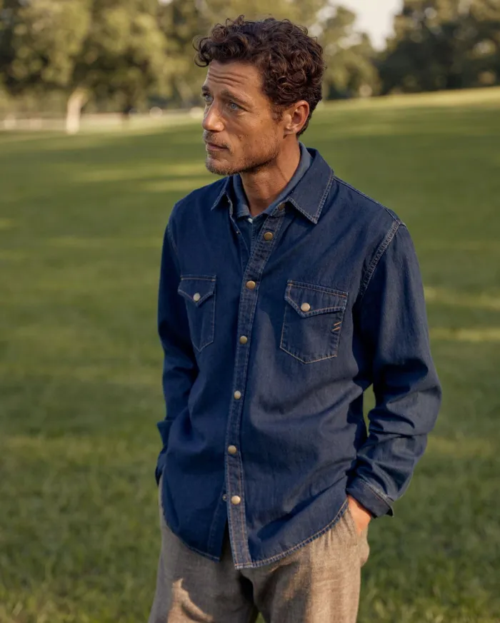Men Shoals Denim Shirt Double Dye Billy Reid Shirting
