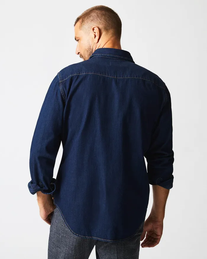 Men Shoals Denim Shirt Double Dye Billy Reid Shirting